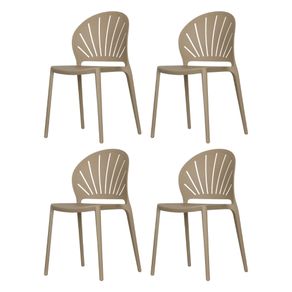 8 Kit 4 Cadeiras Empilhaveis Lane Rivatti 46 cm -Largura- Assento e Base em PP Fendi